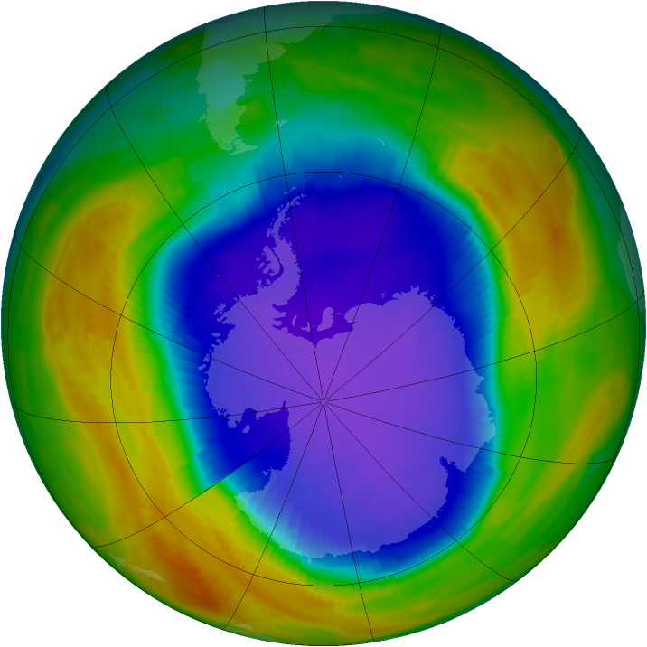 Antarctic ozone map for 28 September 1996